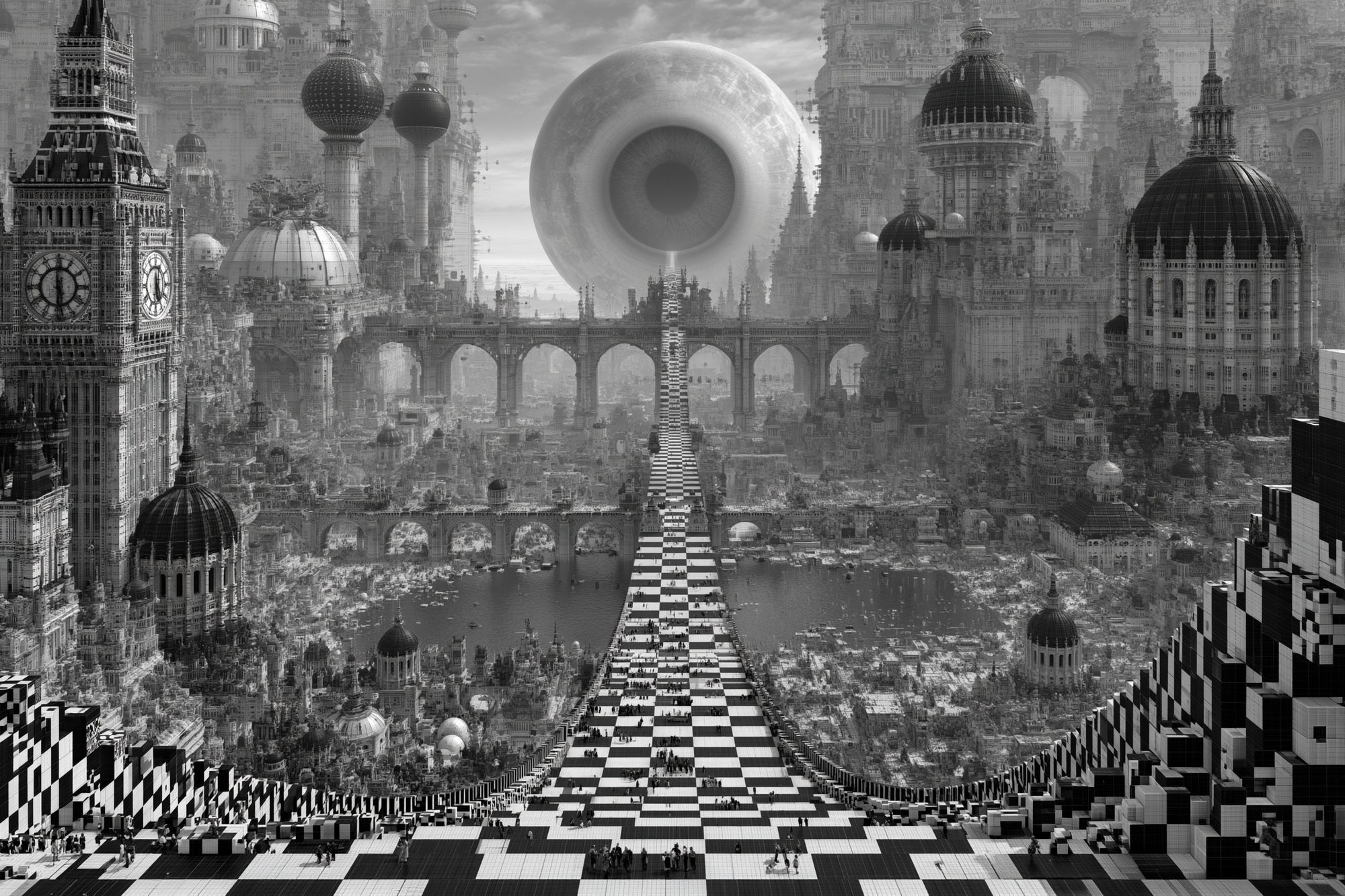 Surreal Cityscape — Fine-Art Print. poster detail