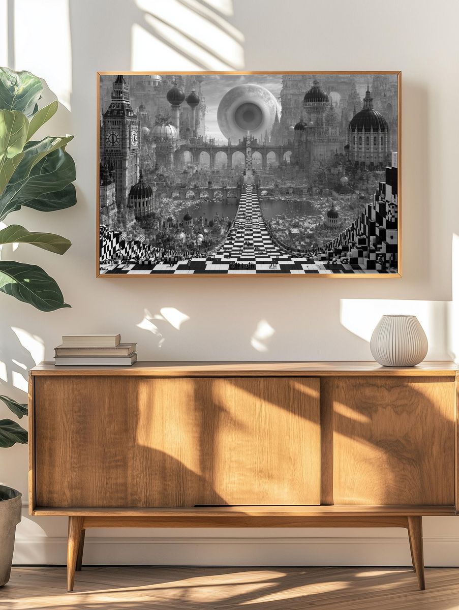 Surreal Cityscape — Fine-Art Print. — room view 3