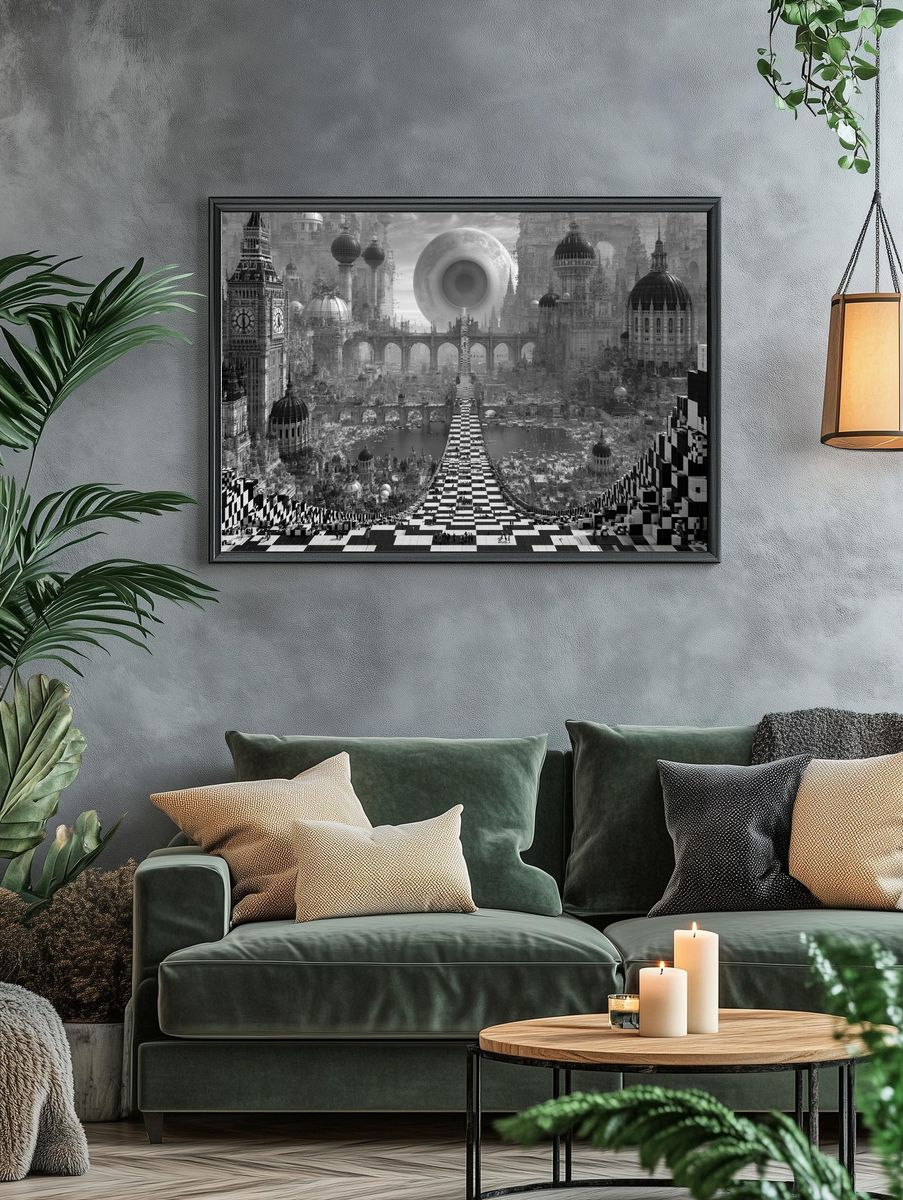 Surreal Cityscape — Fine-Art Print. — room view 4