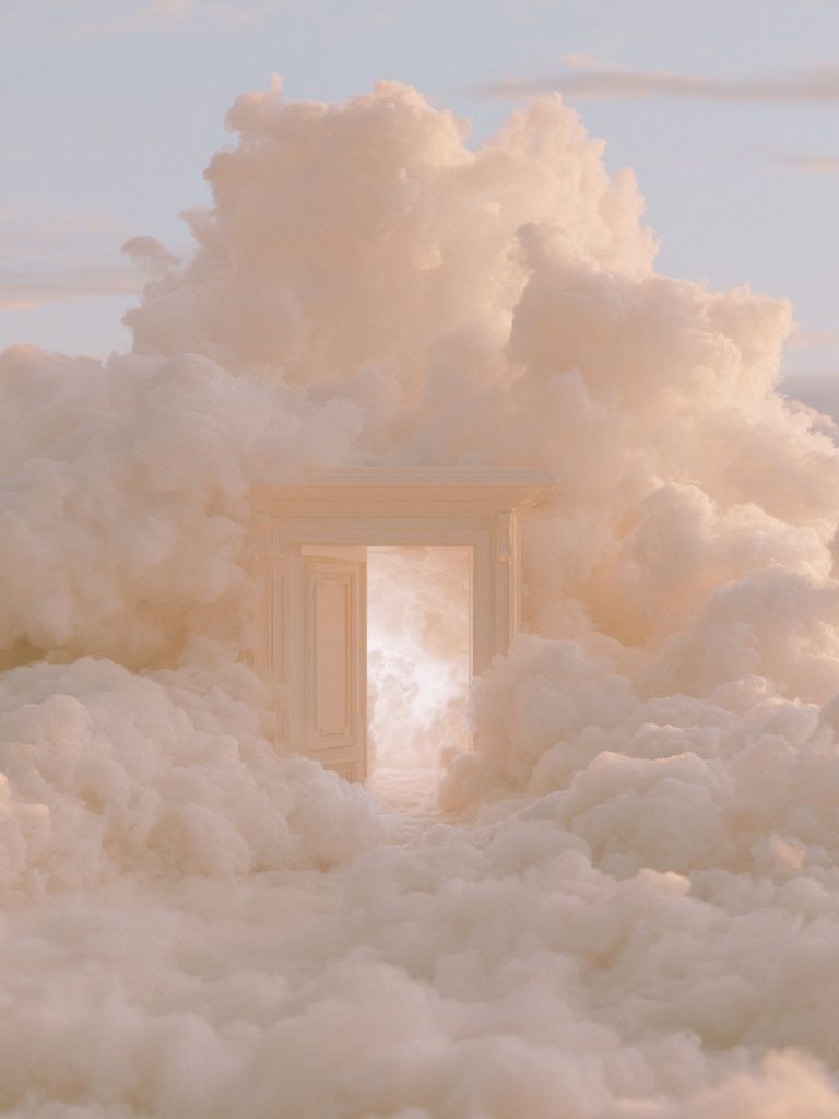 Cloud Doorway Surrealism Print. poster detail