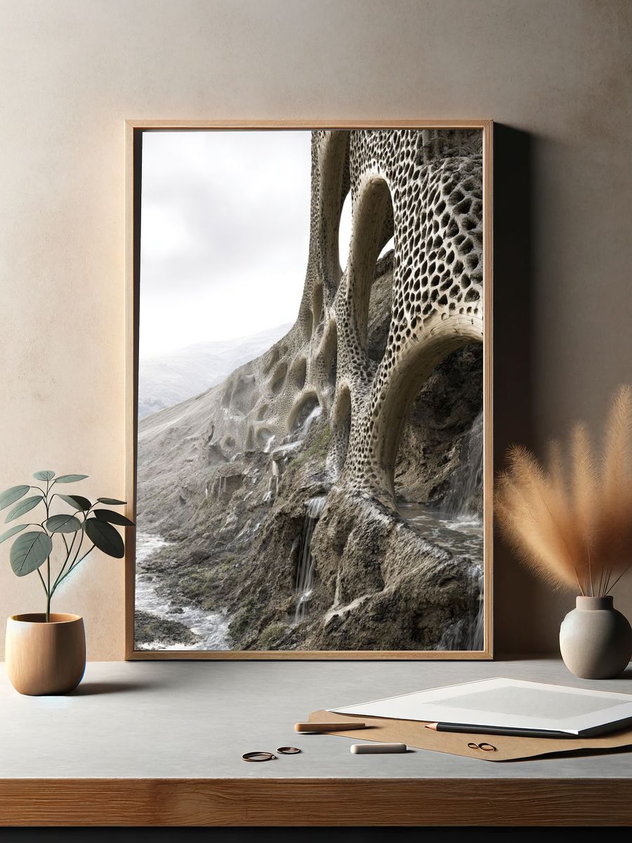 Surreal Stone Canyon Print. — room view 2