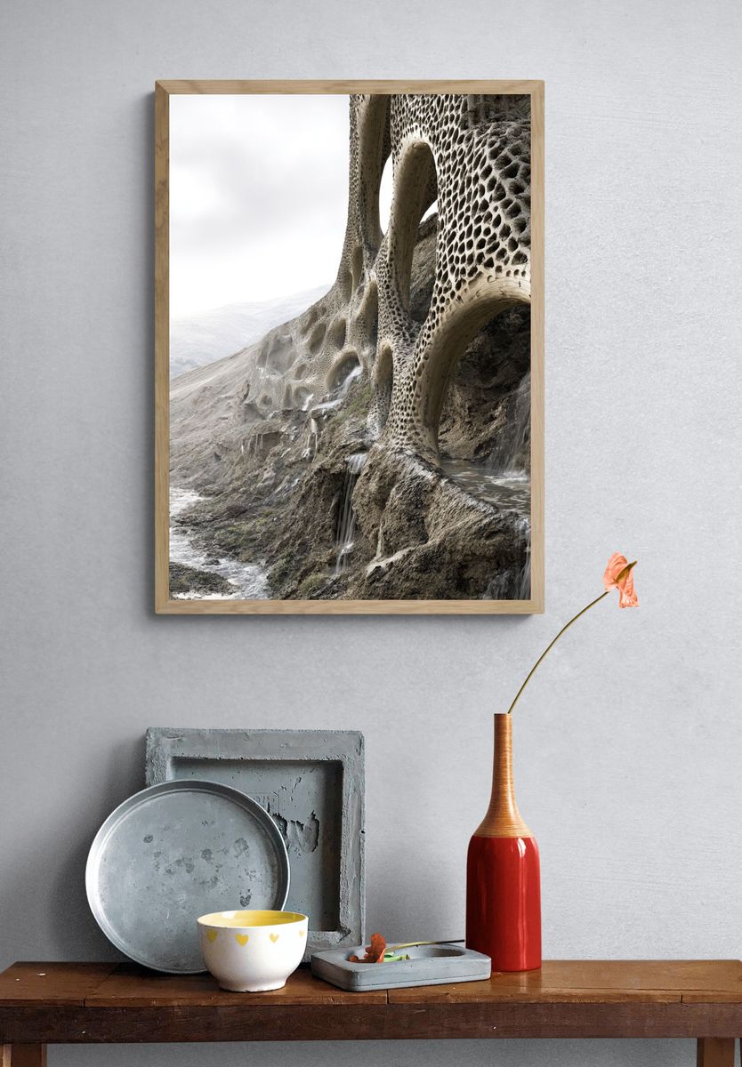 Surreal Stone Canyon Print. — room view 3