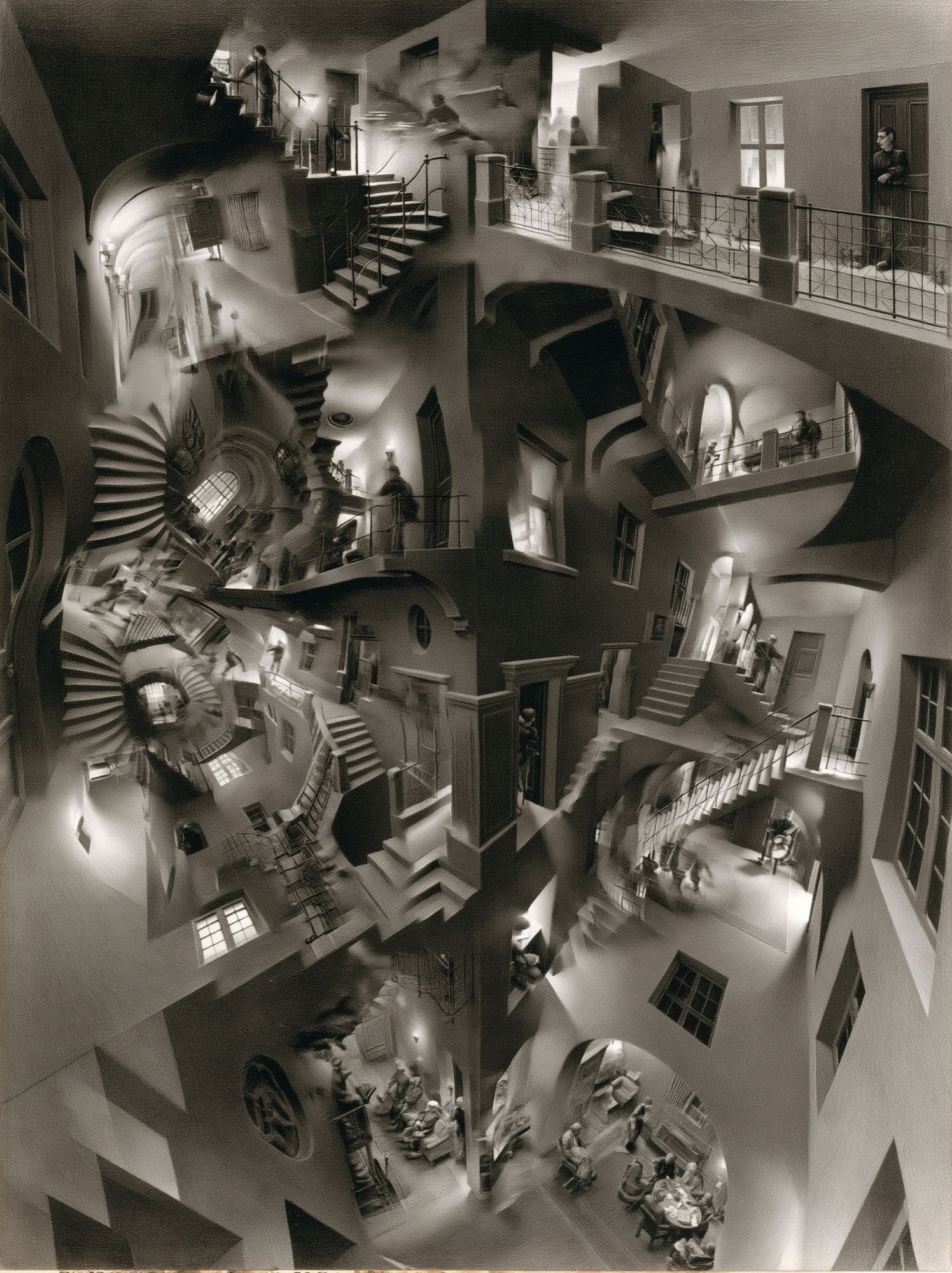Impossible Staircase Surrealism Print. poster — fine-art art