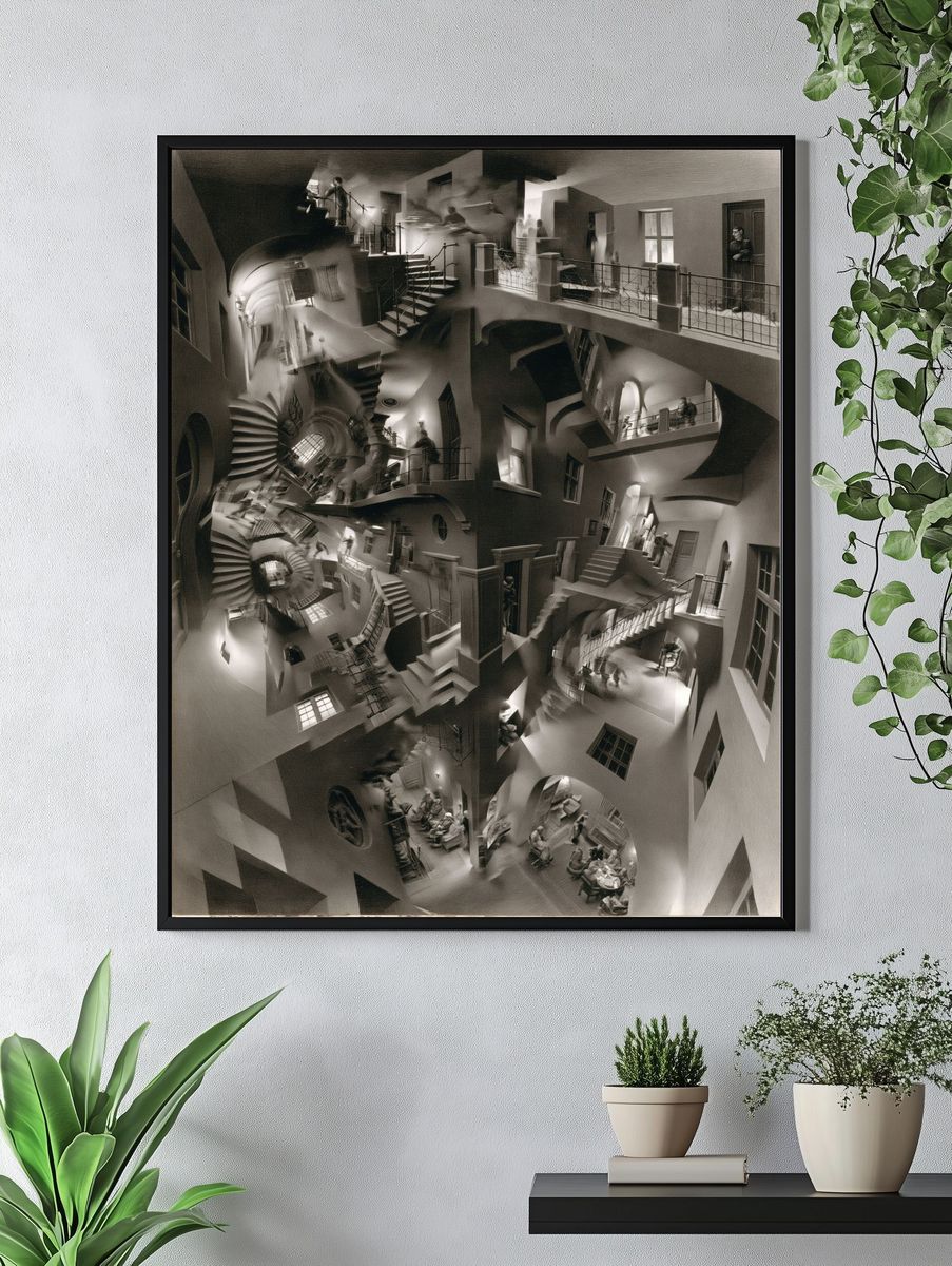 Impossible Staircase Surrealism Print. — room view 4
