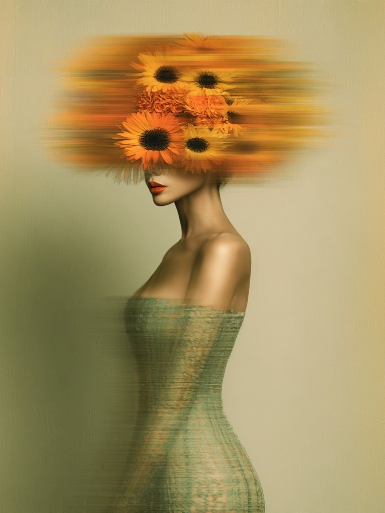 Sunflower Muse Fashion Print. poster detail