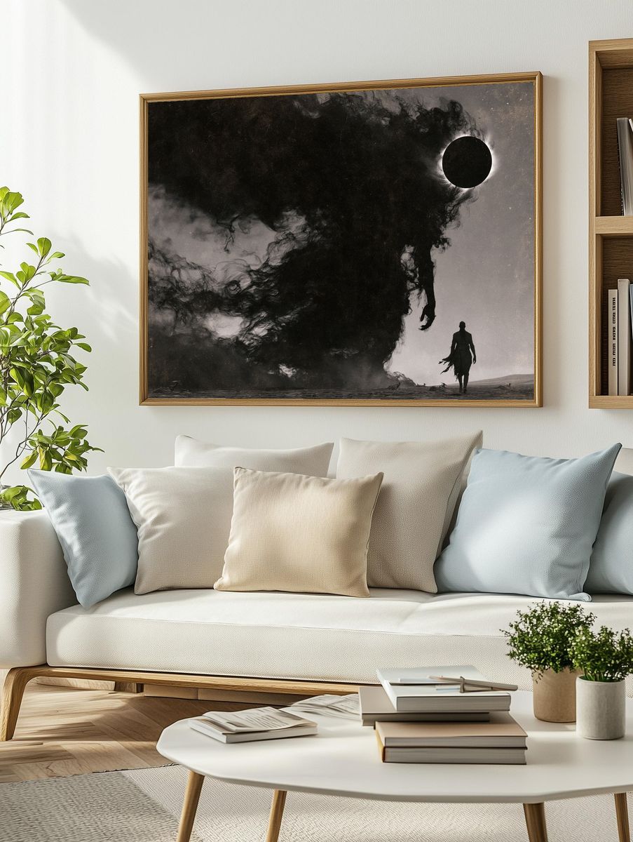 Eclipse Wanderer Surrealism Poster. — room view 2