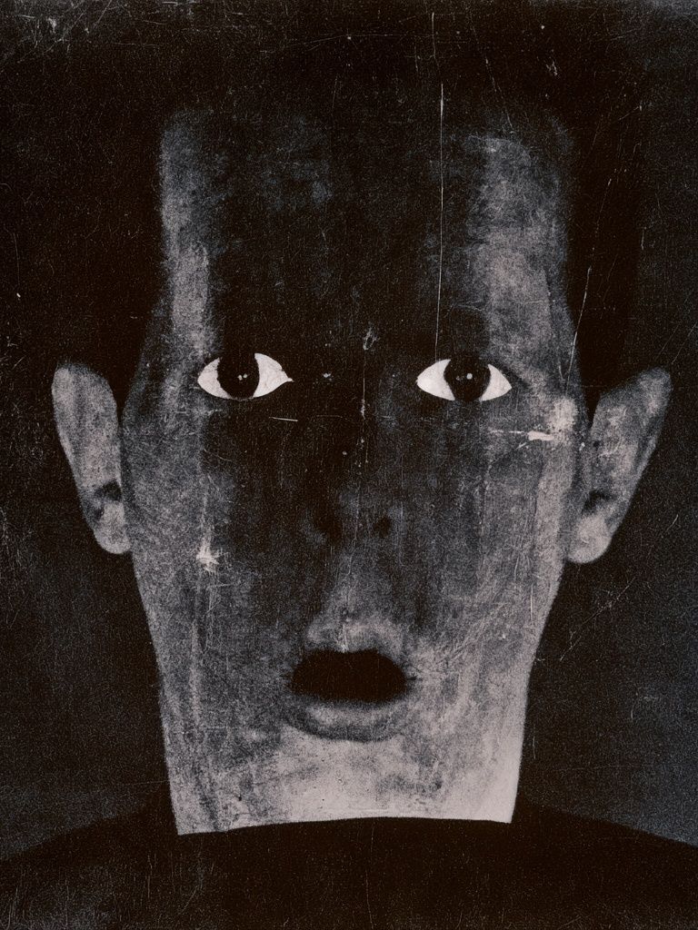 Surreal Face Black-White Poster. poster — fine-art art