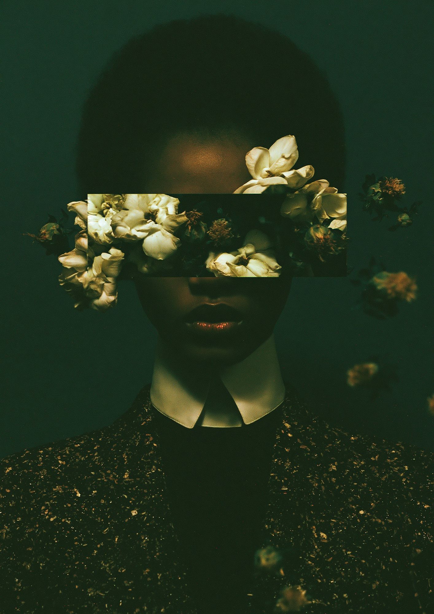Floral Portrait Surrealism Print. poster — fine-art art