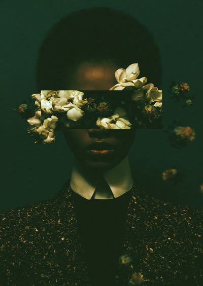 Floral Portrait Surrealism Print.