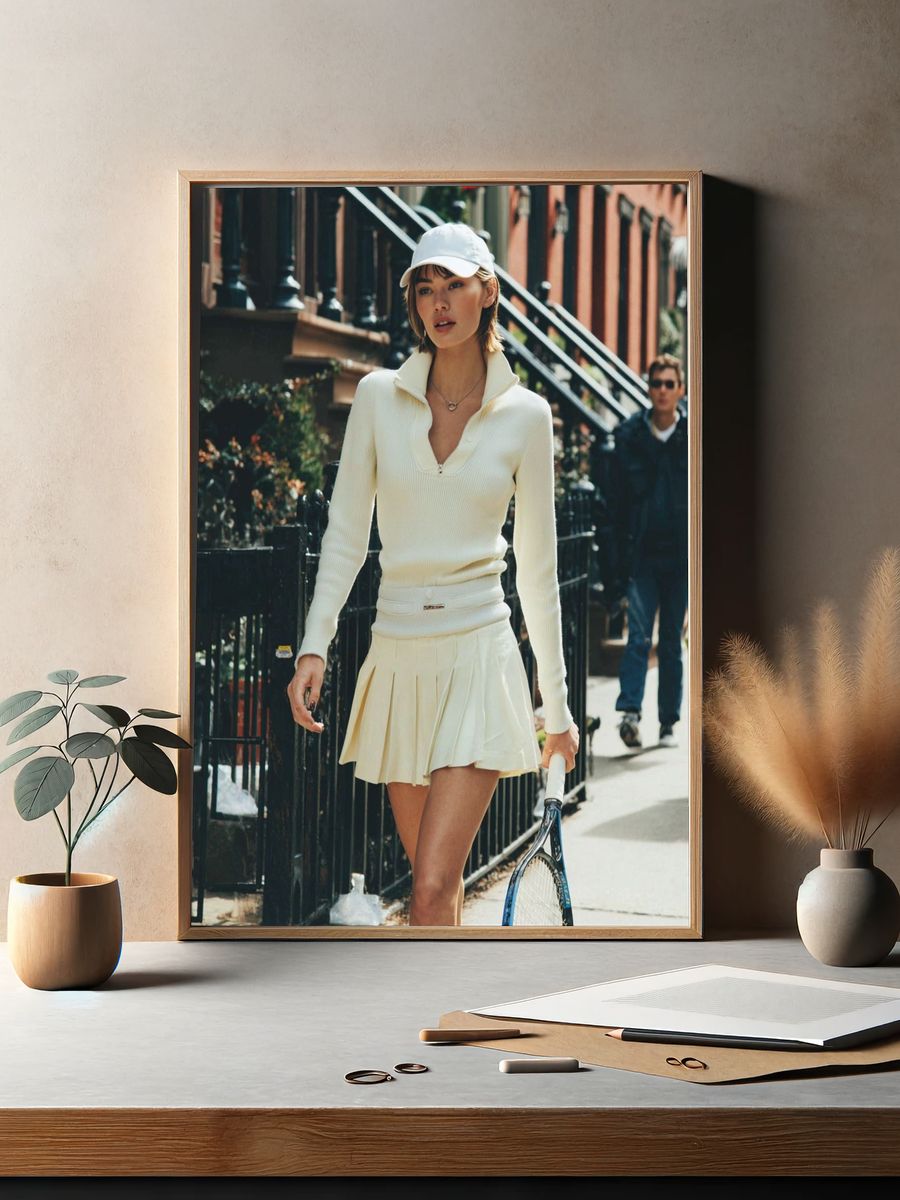 Street Style Tennis Portrait Print. — room view 2