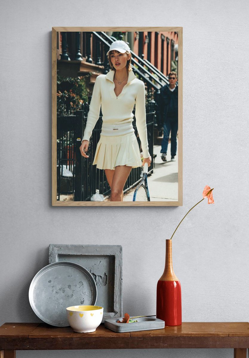 Street Style Tennis Portrait Print. — room view 3