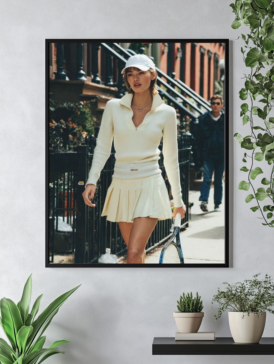 Street Style Tennis Portrait Print. — room view 4