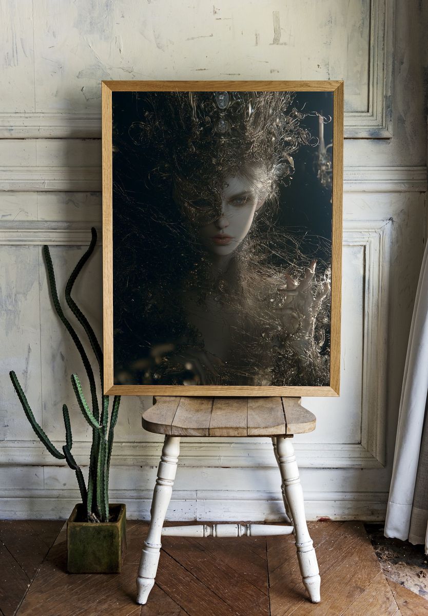 Dark Surreal Portrait Print. room preview