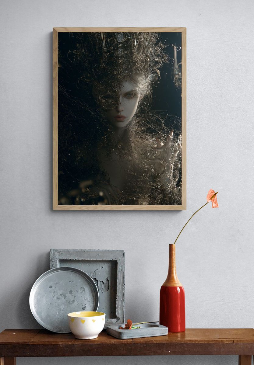 Dark Surreal Portrait Print. — room view 3