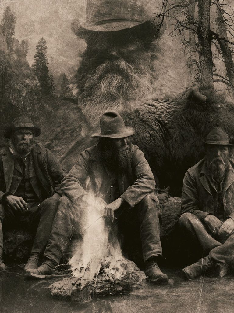 Wilderness Campfire Surrealism Print. poster detail