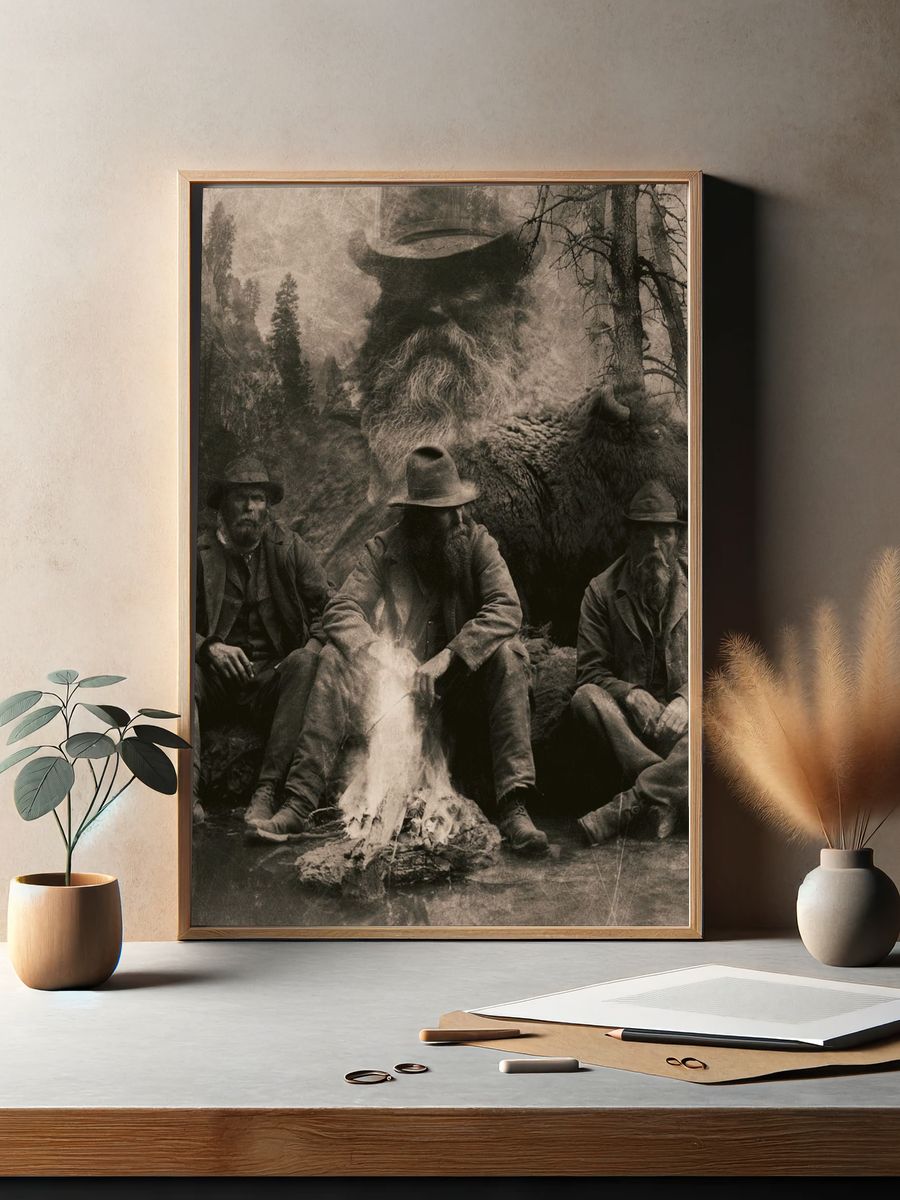 Wilderness Campfire Surrealism Print. — room view 2