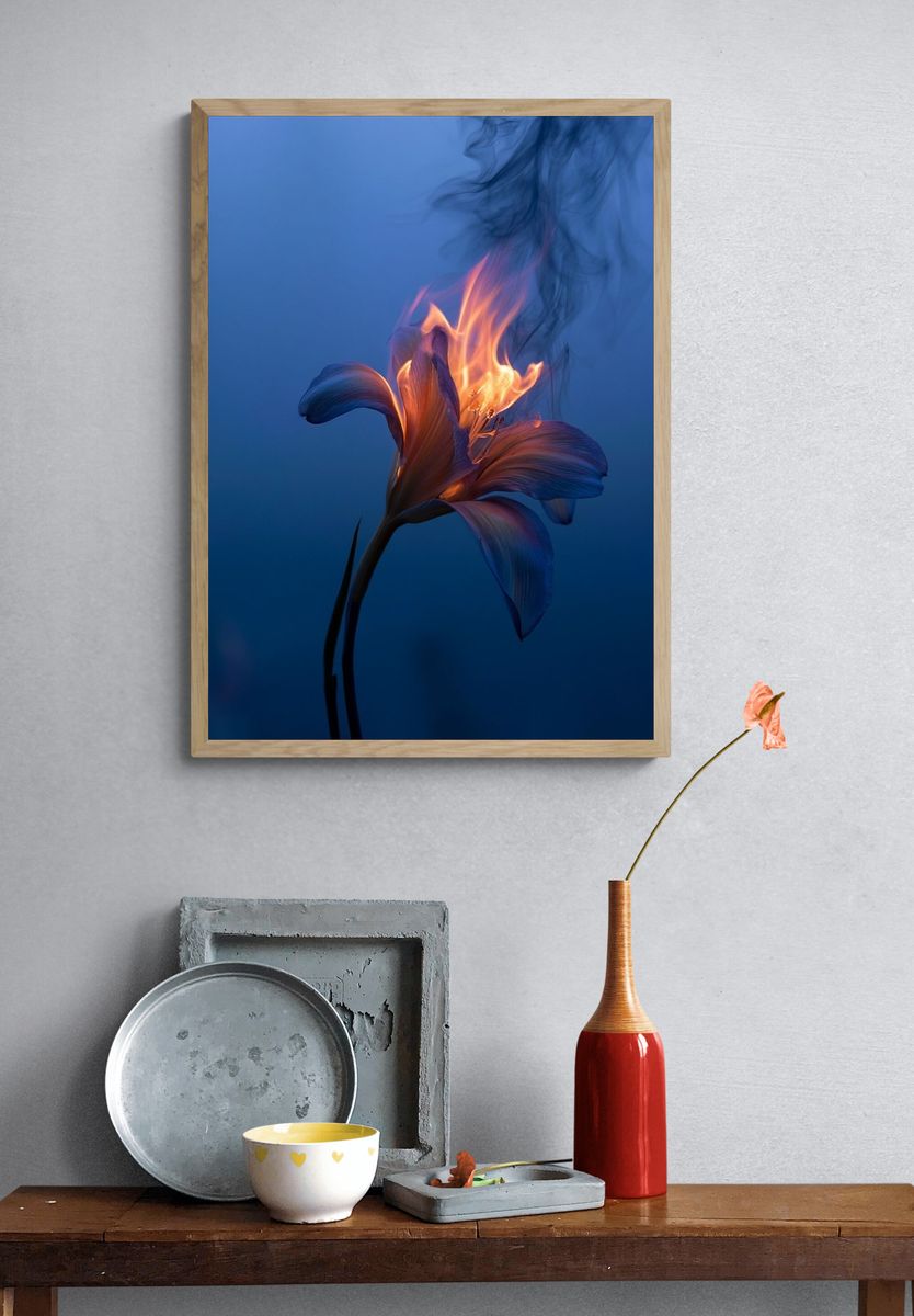 Burning Lily Surrealism Print. — room view 3