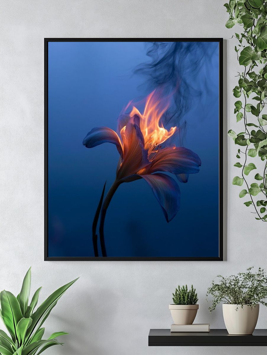 Burning Lily Surrealism Print. — room view 4