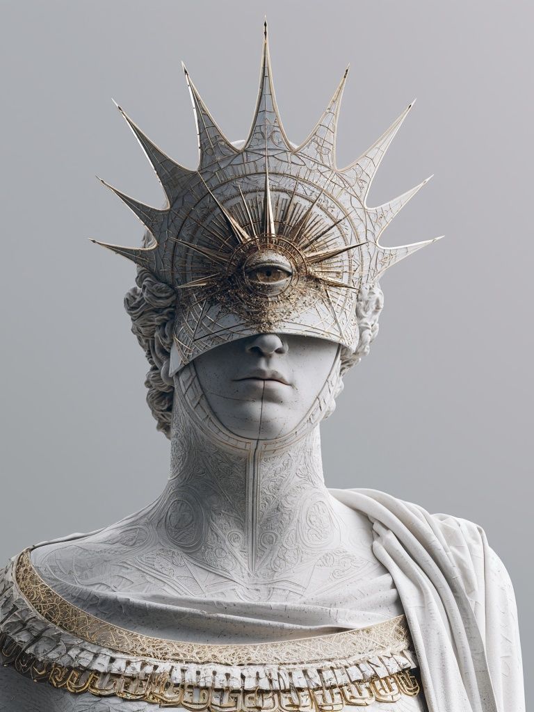 Celestial Marble Bust Surrealism Print. poster — fine-art art