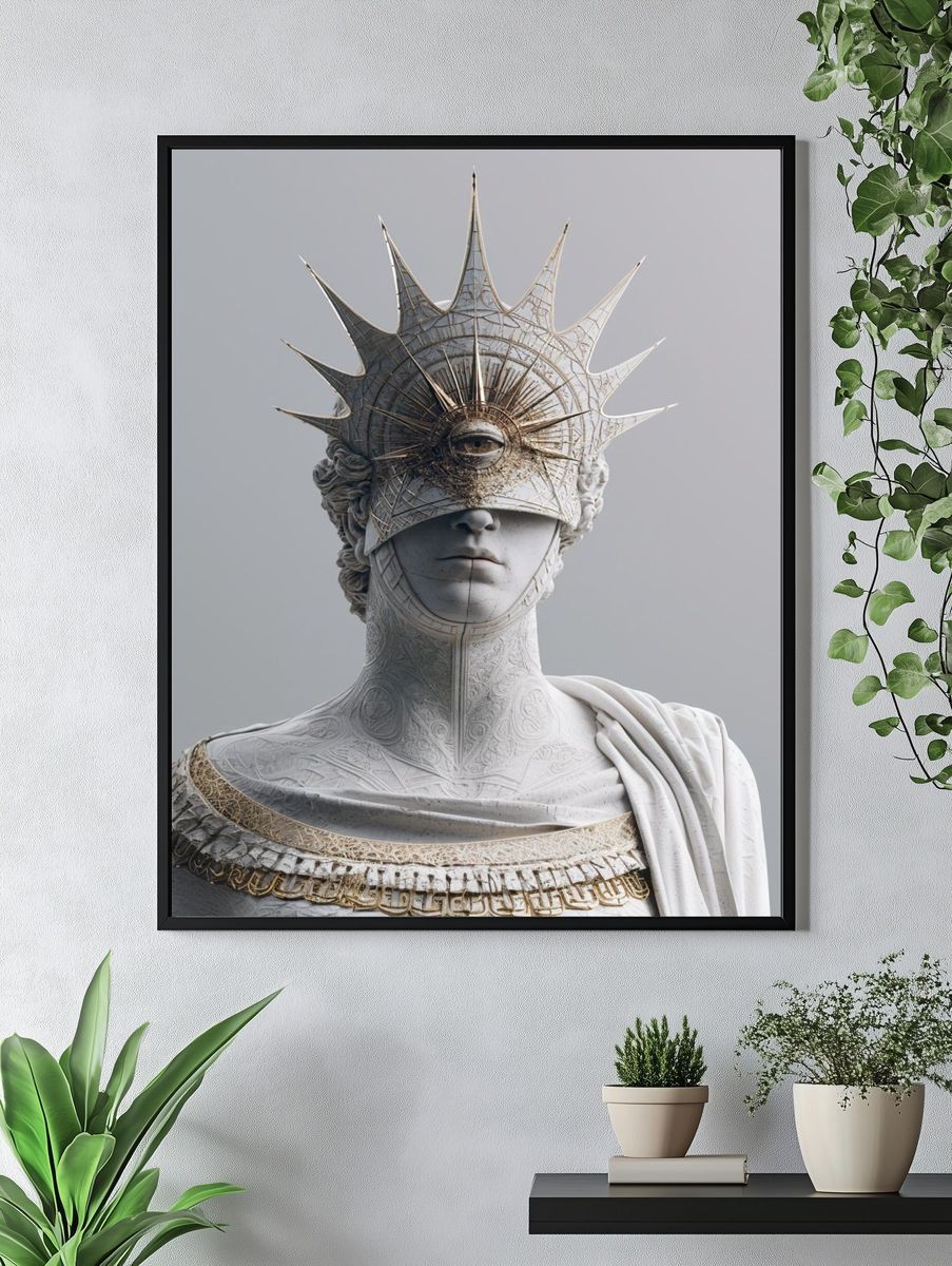 Celestial Marble Bust Surrealism Print. — room view 4