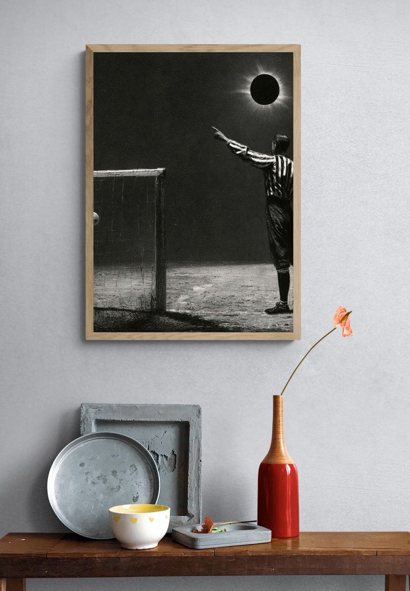Eclipse Football Surrealism Poster. — room view 3