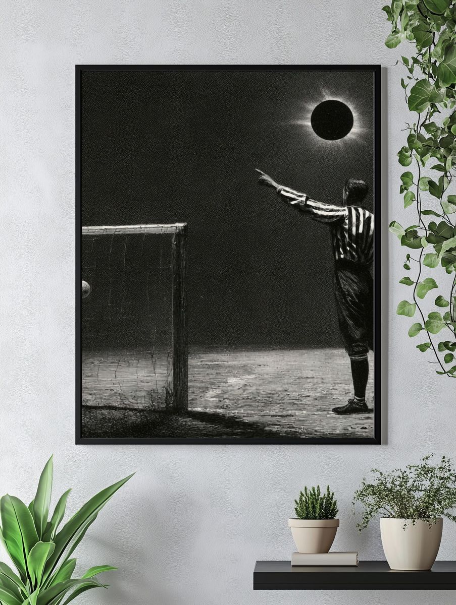 Eclipse Football Surrealism Poster. — room view 4