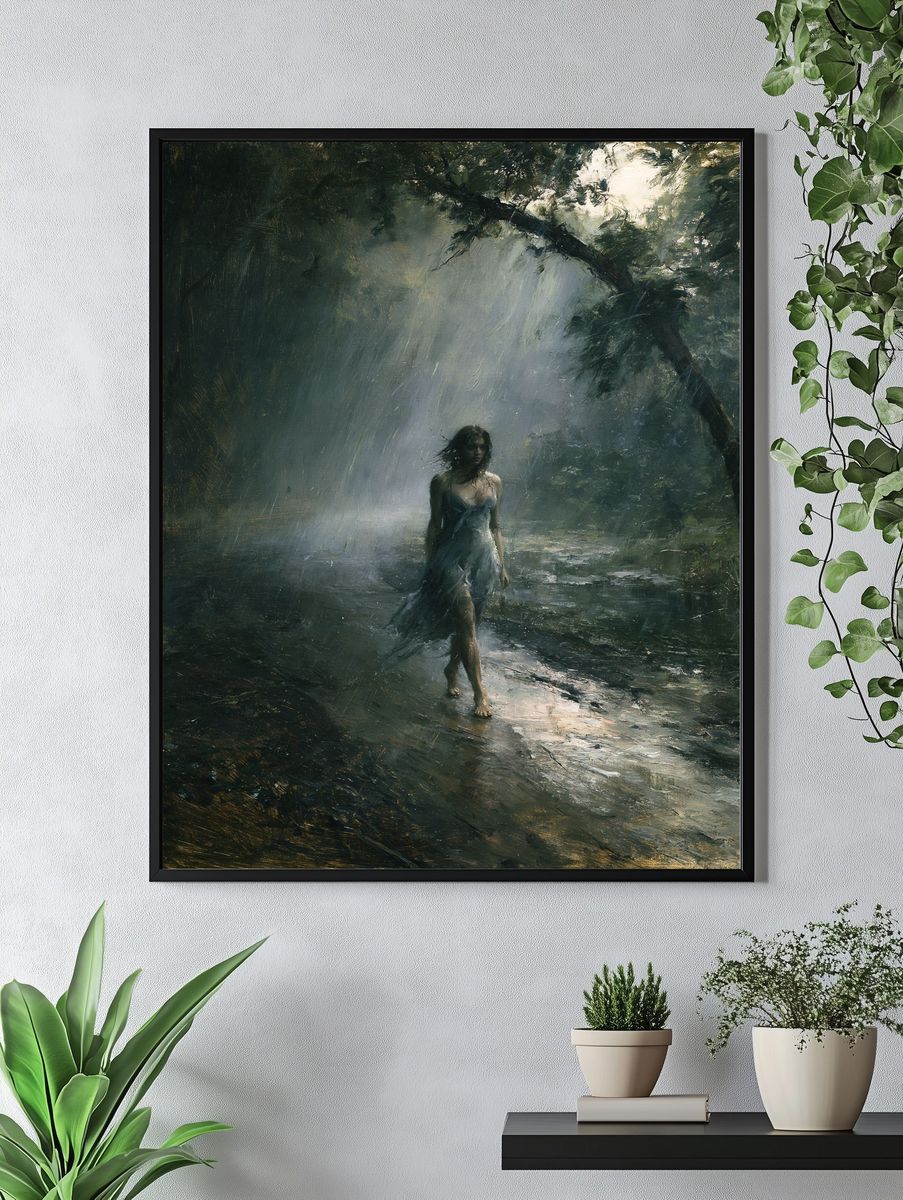 Forest Woman Surrealism Print. — room view 4