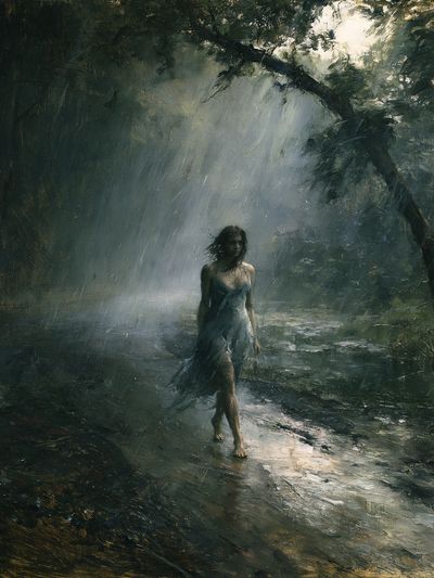 Forest Woman Surrealism Print.
