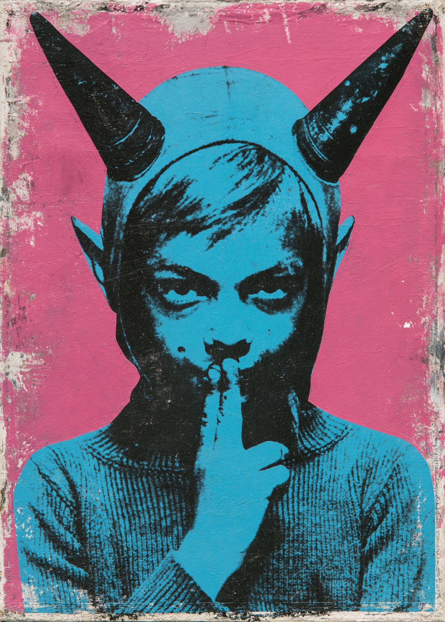 Horned Figure Street Art Poster. poster — fine-art art