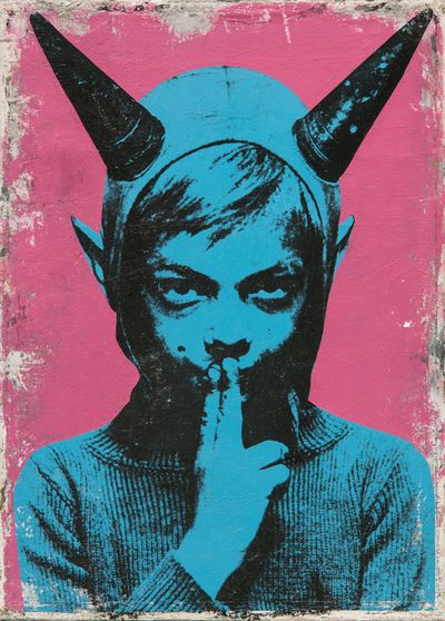 Horned Figure Street Art Poster. poster