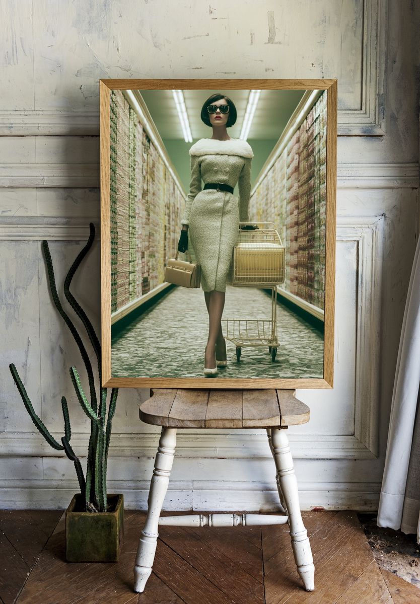 Retro Fashion Aisle Photography Poster. — room view 1