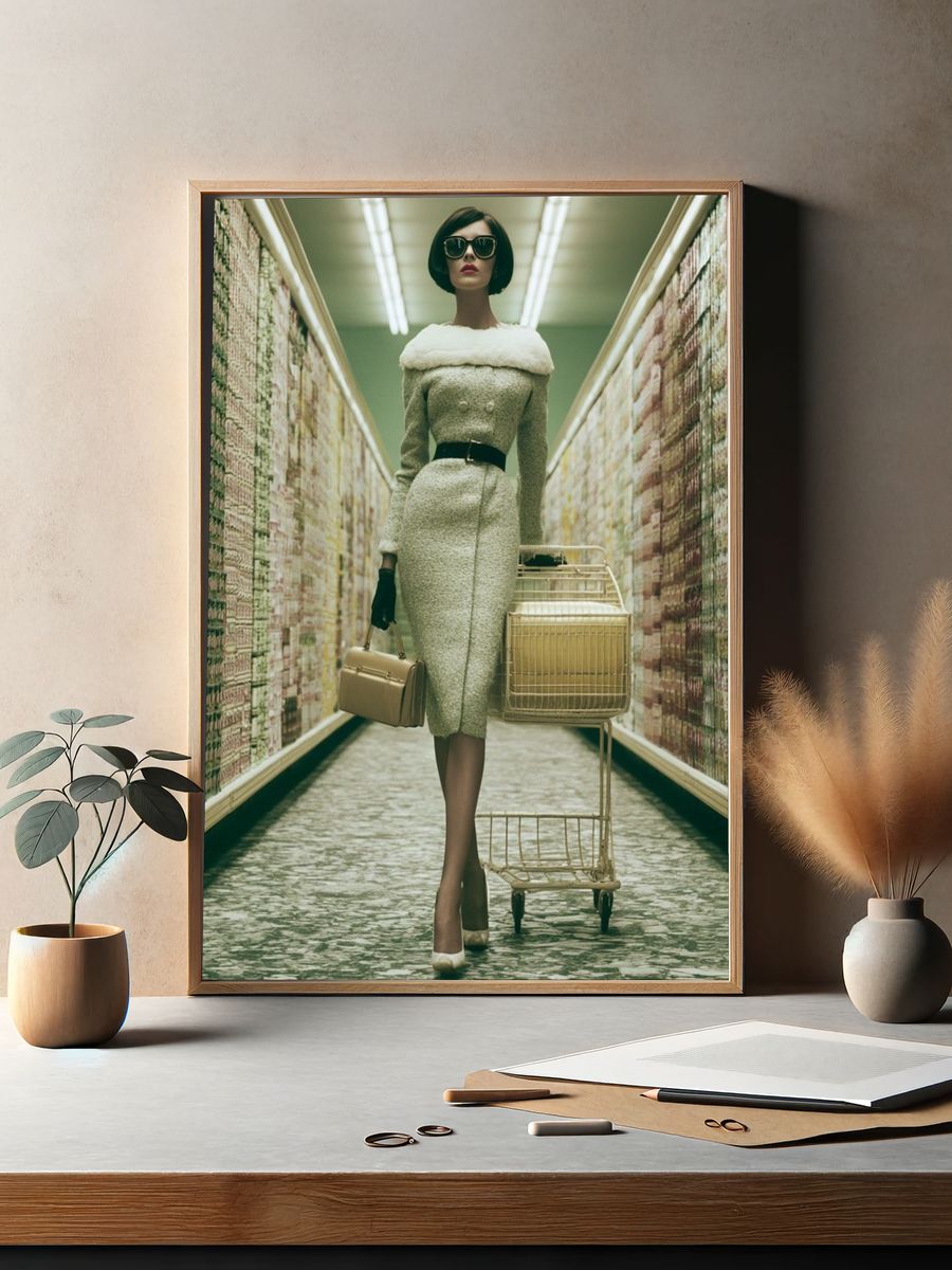 Retro Fashion Aisle Photography Poster. — room view 2