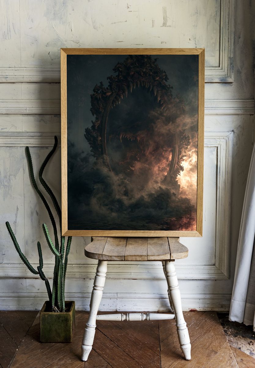 Haunted Mirror Portal — Surrealism Print. — room view 1