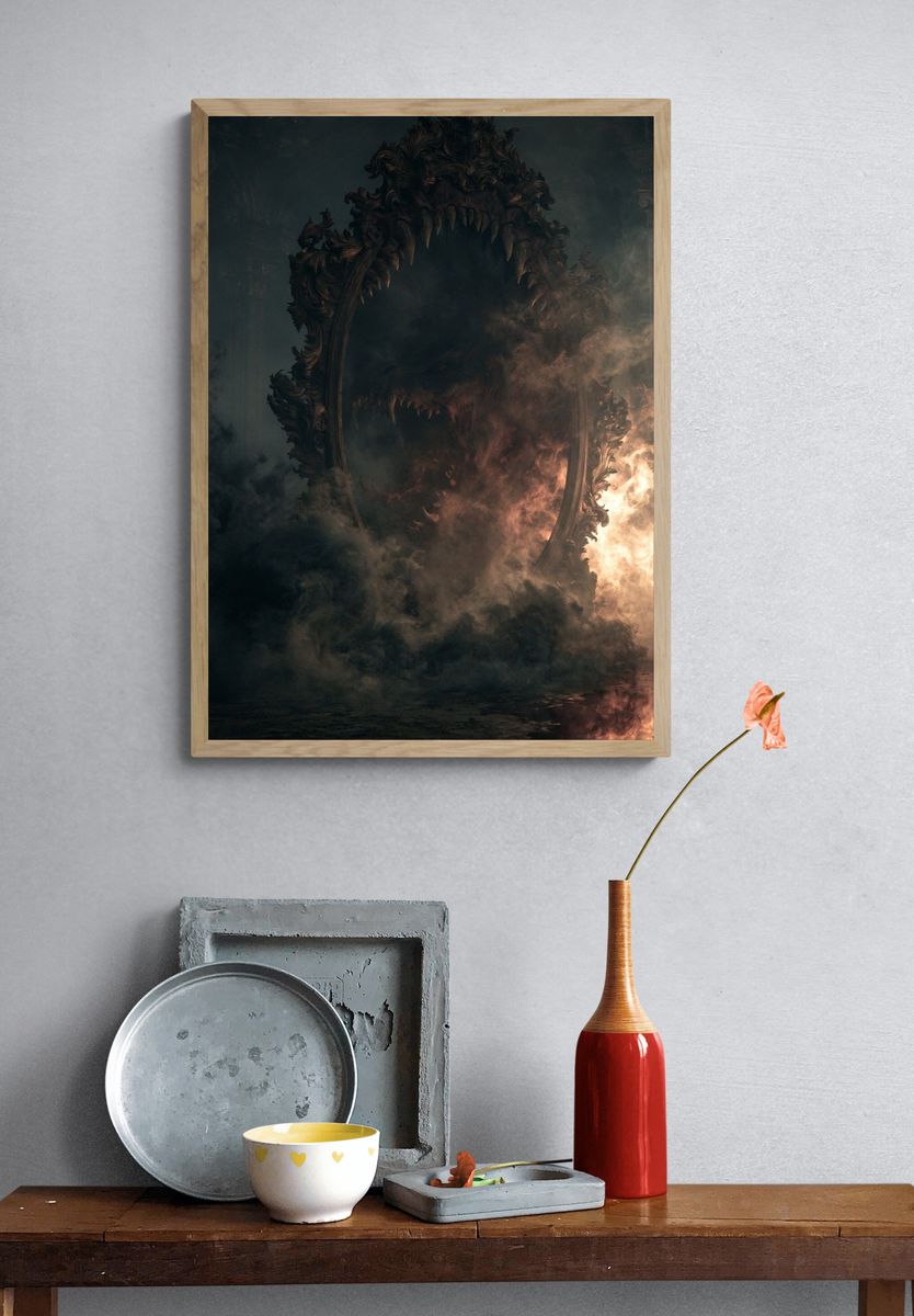 Haunted Mirror Portal — Surrealism Print. — room view 3