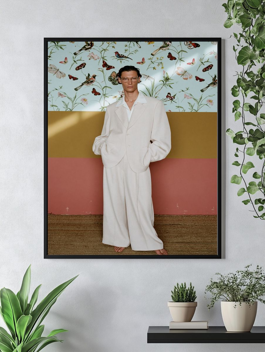 Fashion Portrait in Floral Room Poster. — room view 4