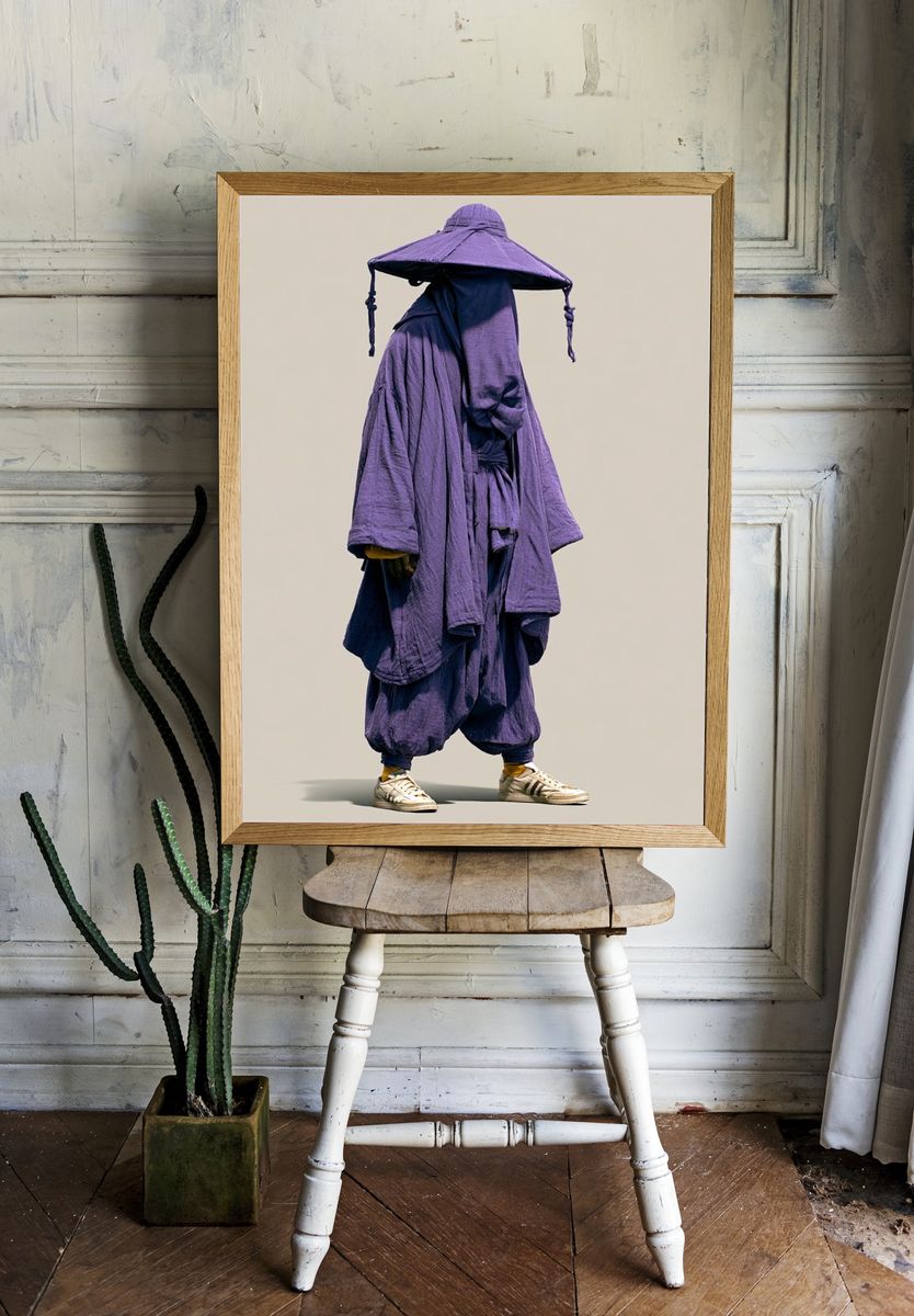 Purple Streetwear Figure Photography Poster. — room view 1