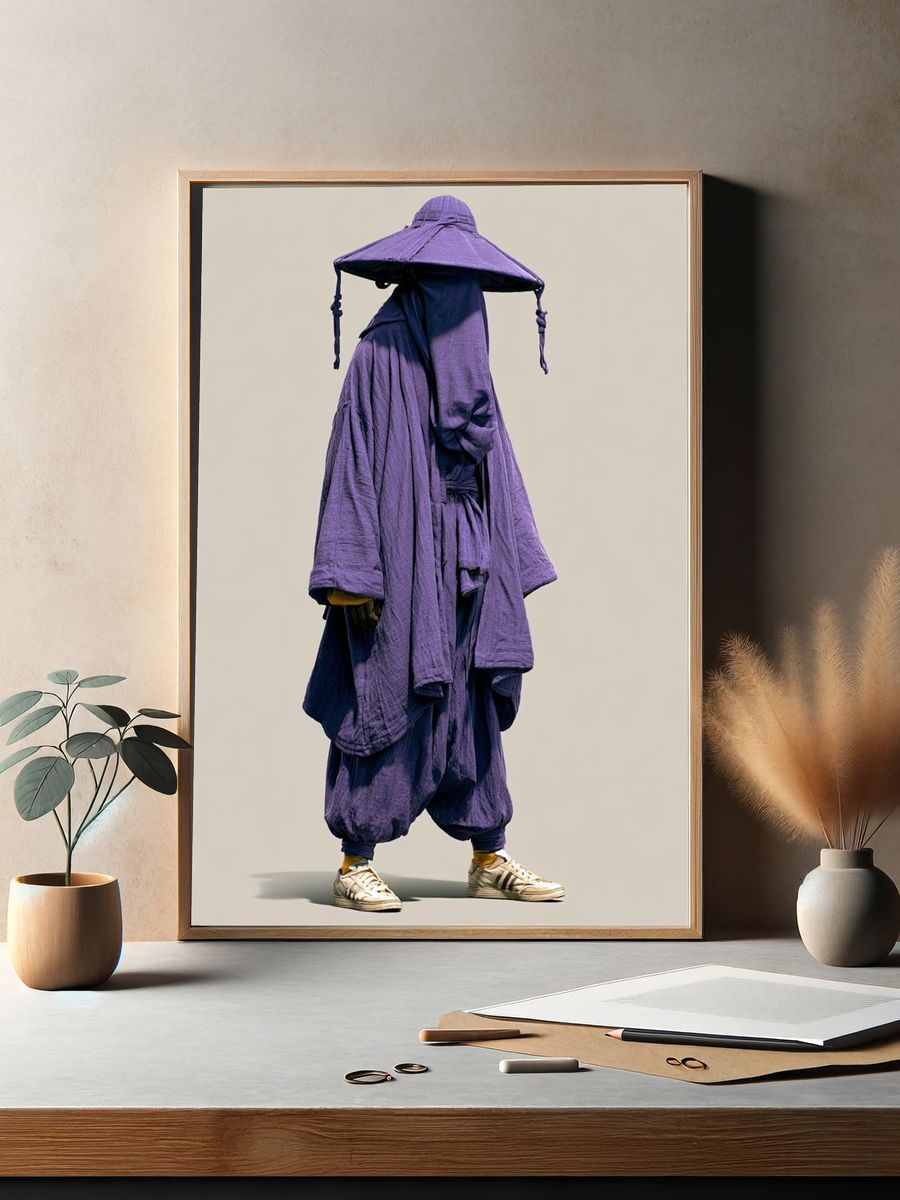 Purple Streetwear Figure Photography Poster. — room view 2