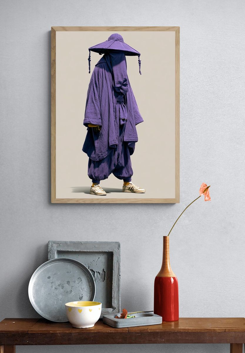 Purple Streetwear Figure Photography Poster. — room view 3