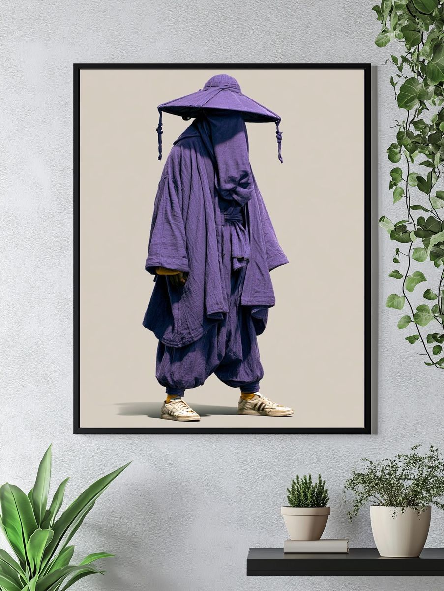 Purple Streetwear Figure Photography Poster. — room view 4