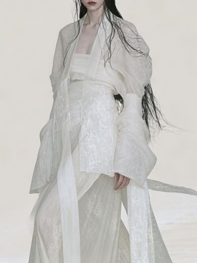 Ethereal White Fashion Portrait Poster.