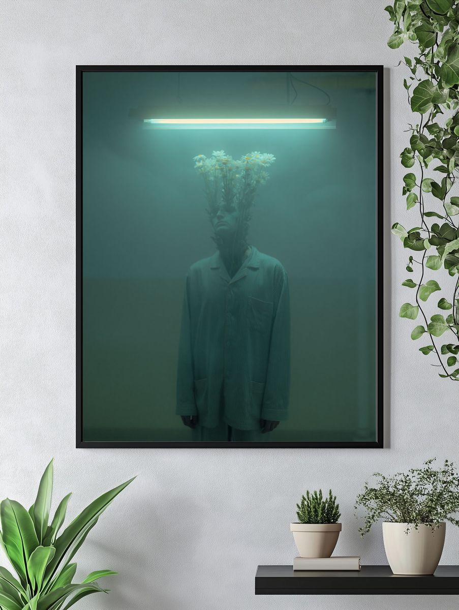 Surreal Floral Portrait Print. — room view 4