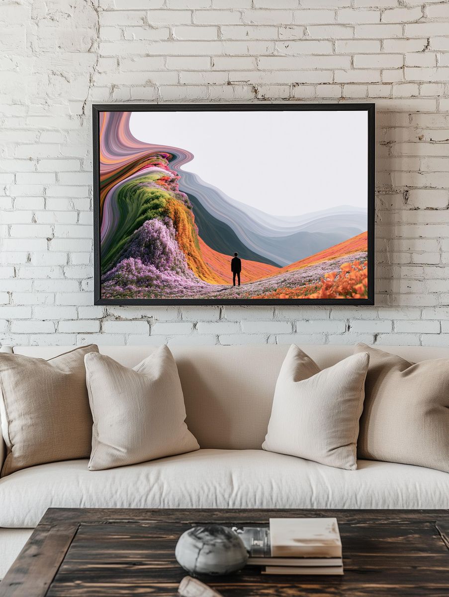Surreal Floral Landscape Print. — room view 1