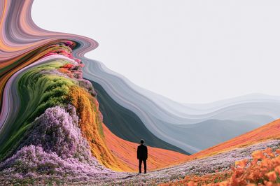 Surreal Floral Landscape Print.
