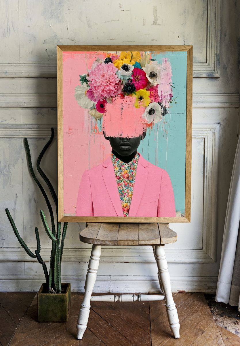 Floral Portrait Fashion Print. — room view 1