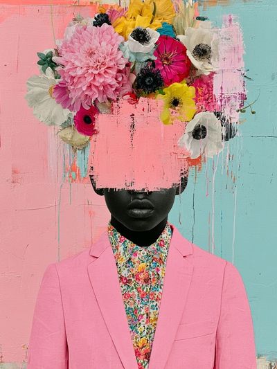 Floral Portrait Fashion Print. poster