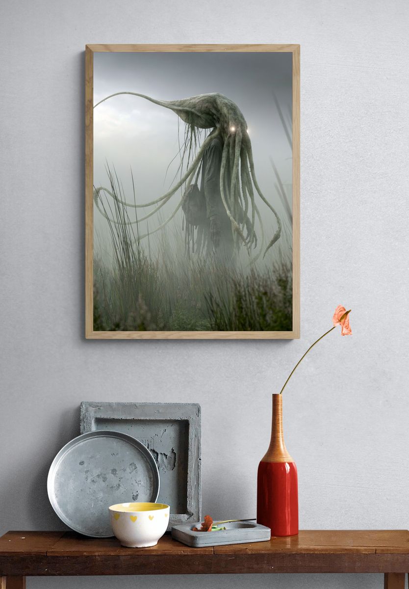 Surreal Fog Creature Poster. — room view 3