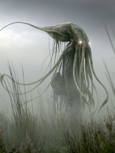 Surreal Fog Creature Poster. poster