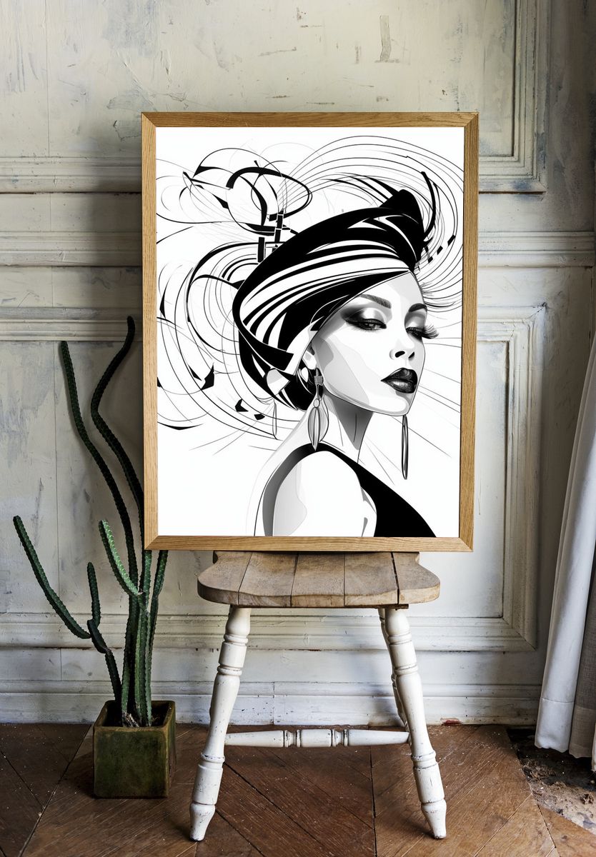 Elegant Fashion Portrait Poster. — room view 1