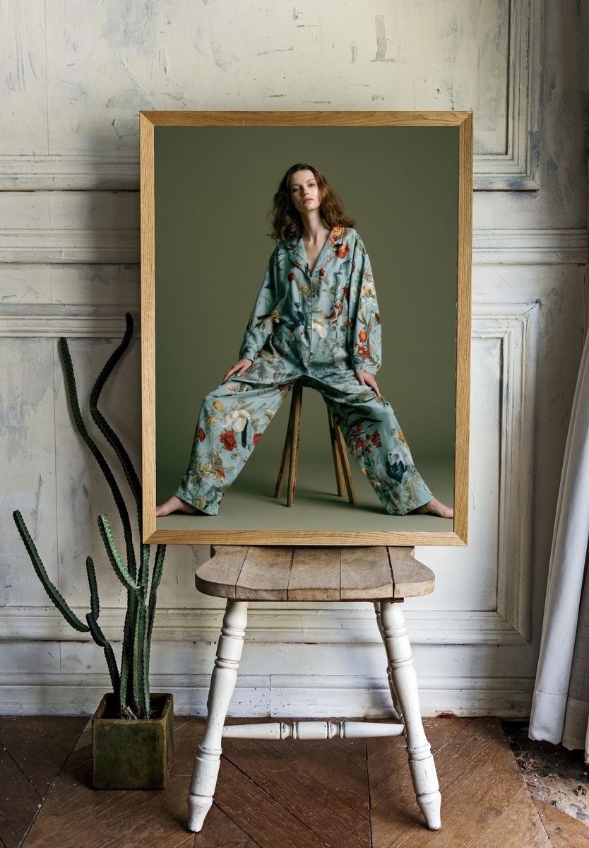 Floral Fashion Portrait Poster. — room view 1