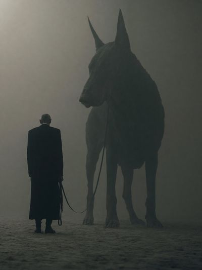 Man and Horse Surrealism Print.
